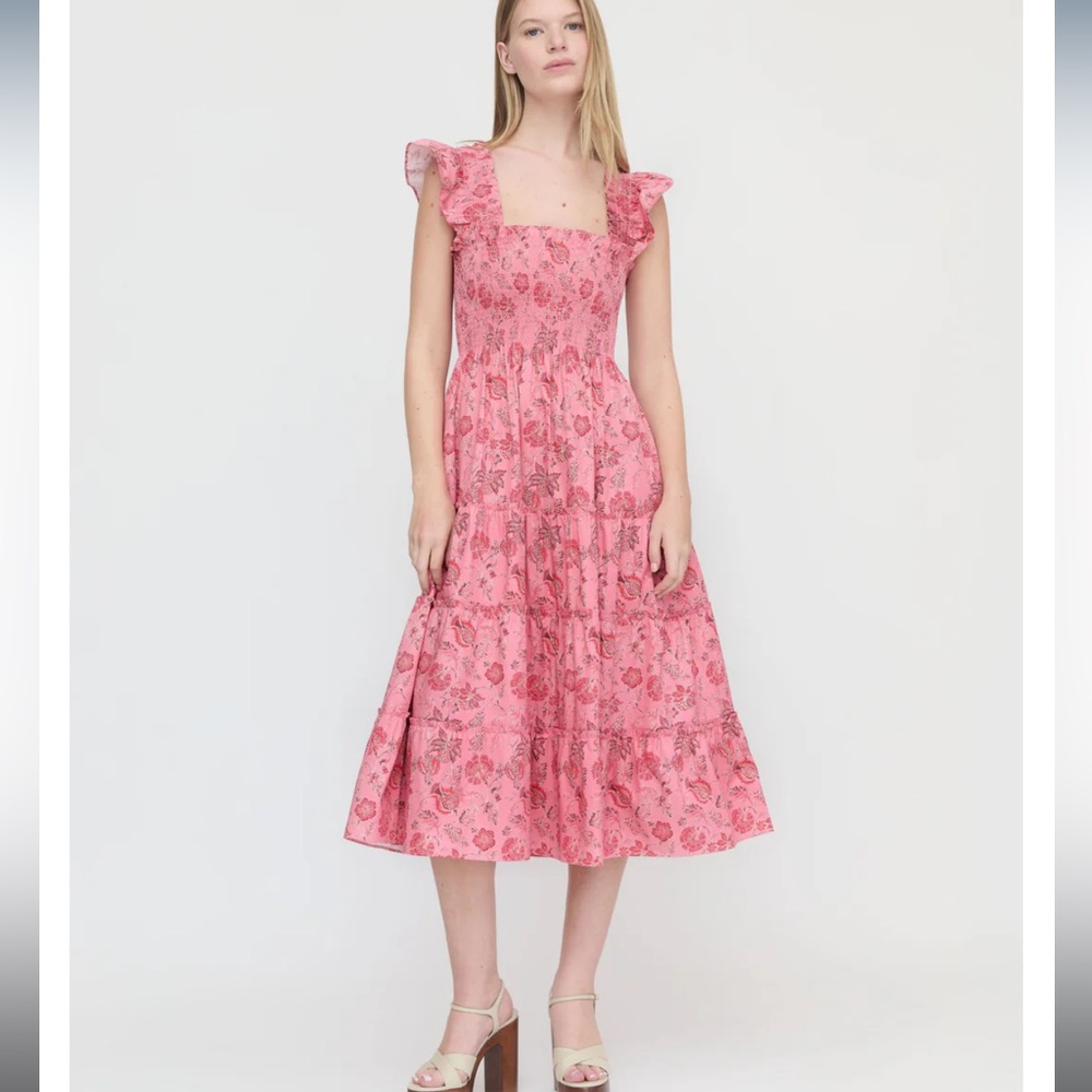 NWT Hill House Ellie Pink Pimlico Floral Midi Dress